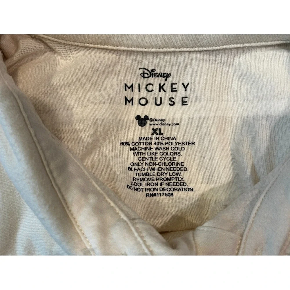 Disney‎ Mickey Mouse Men's Polo Shirt XL Cotton Blend Yellow White Stripe
